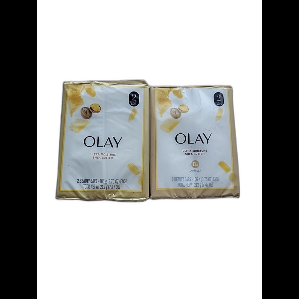 NEW! 2 Packs, 4 Bars - Olay Ultra Moisture Shea Butter Beauty Bars Soap, 3.75 oz
